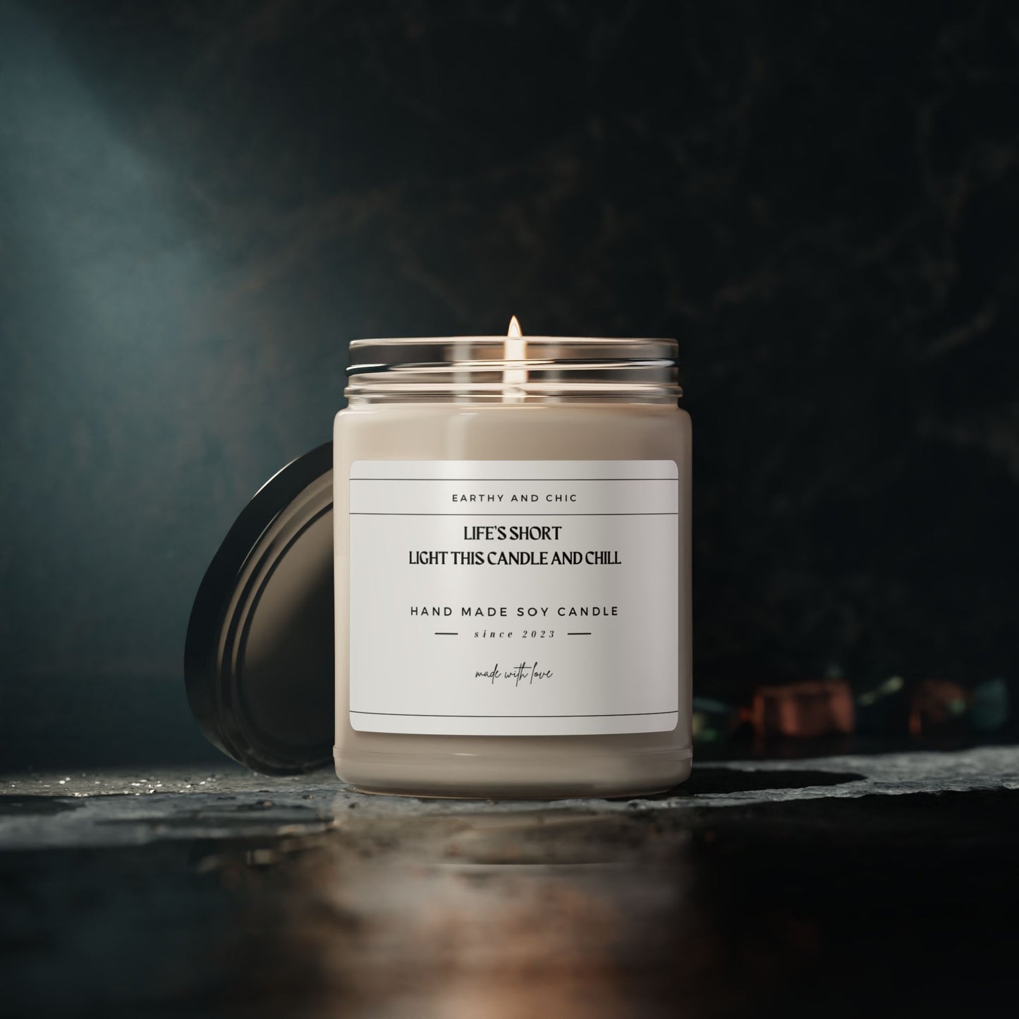 Life's Short Light this Candle and Chill Scented Soy Candle, 9oz