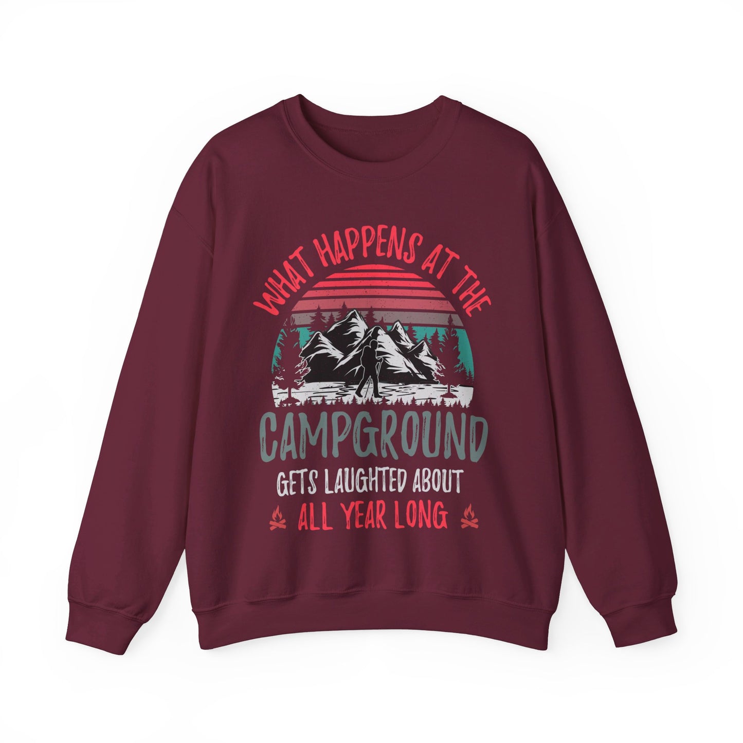 What Happens At The Campground - Sweatshirt For Men and Women - Unisex Heavy Blend™ Crewneck Sweatshirt