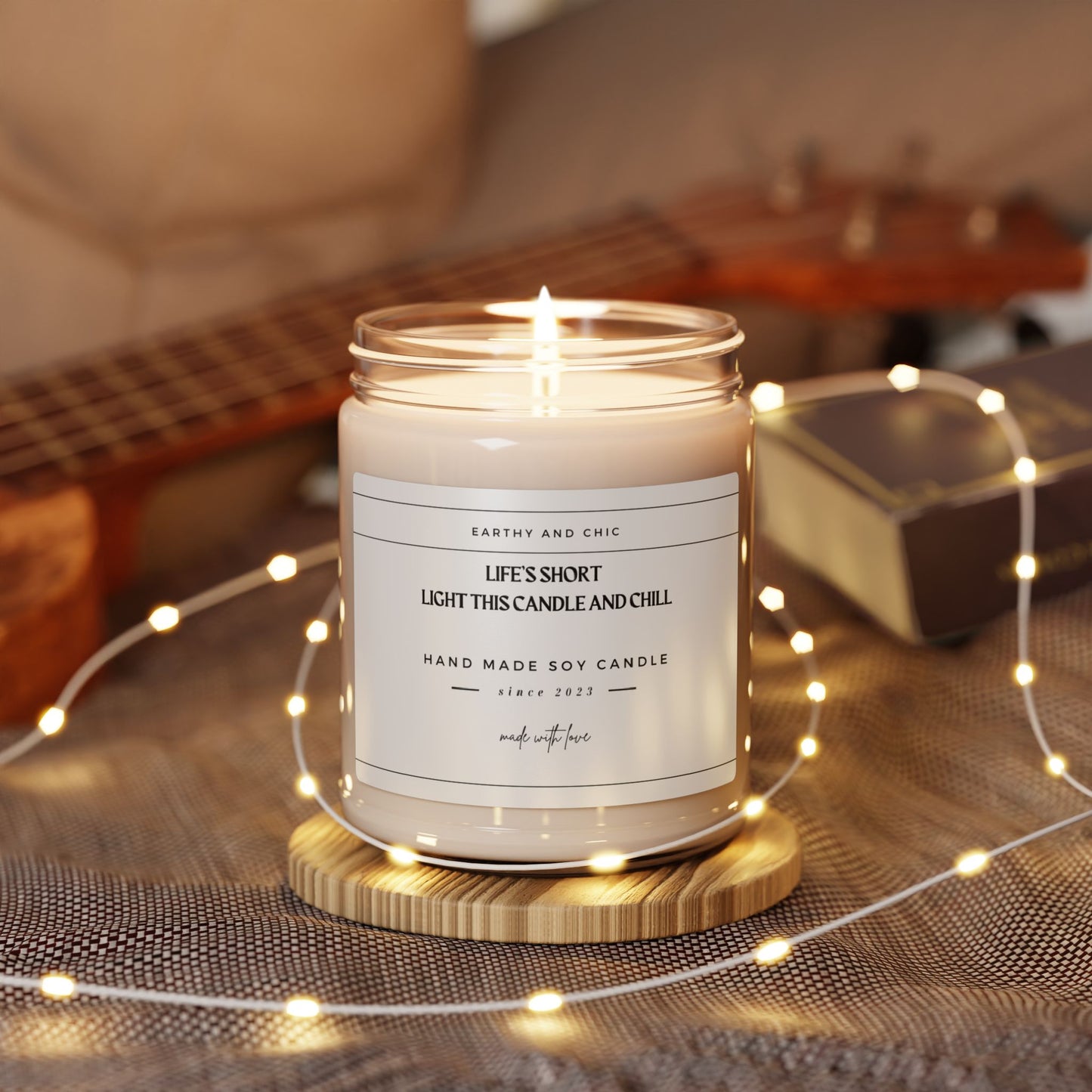 Life's Short Light this Candle and Chill Scented Soy Candle, 9oz