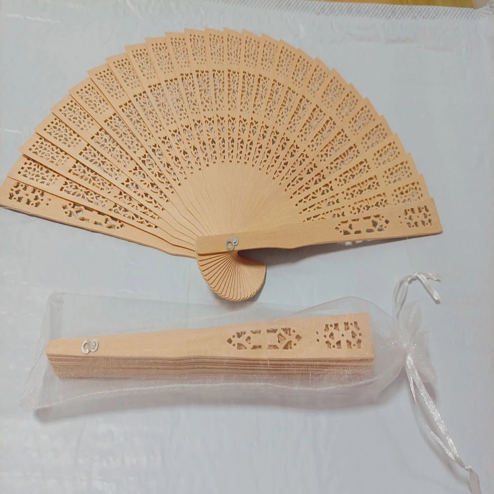 Personalized Customized Wooden Fan Wedding Favors Gifts Sandalwood Hand Fan Party Decoration 20Cm Wood Folding Fan